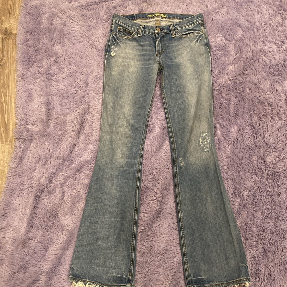 Y2K American Eagle Outfitters Womens Distressed Hipster Jeans Size 0 Reg